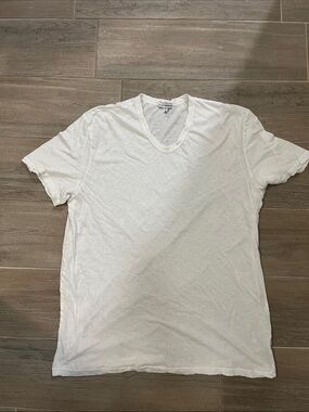 James Perse White V-Neck Tee
